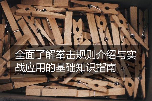 全面了解拳击规则介绍与实战应用的基础知识指南